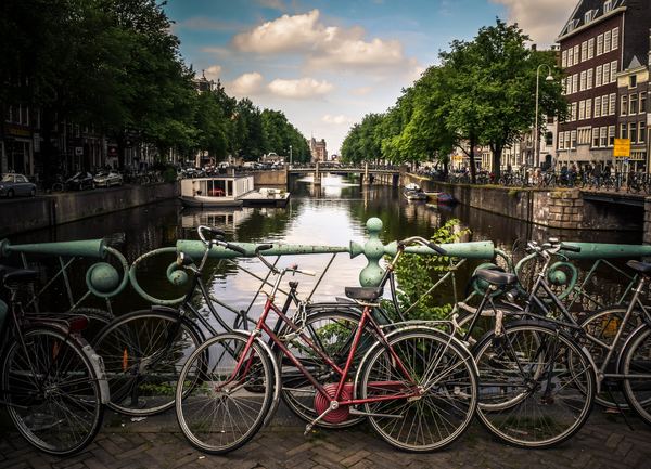 NLAMS Amsterdam assorted-color bicycles park beside blue rails near river jace&afsoon.jpg